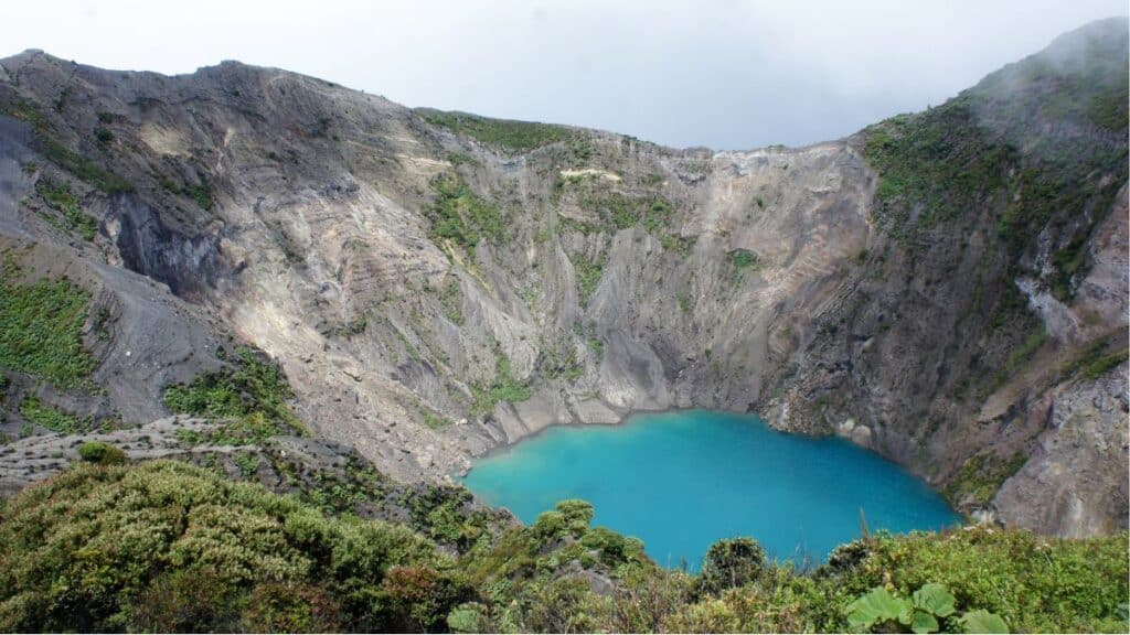Irazu volcano crater lake