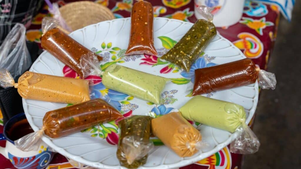 salsa display benito juarez market oaxaca city