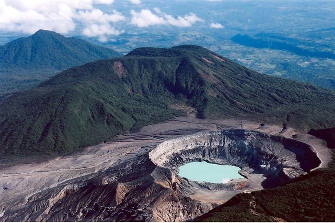 Aerial view of volcano in Costa rica