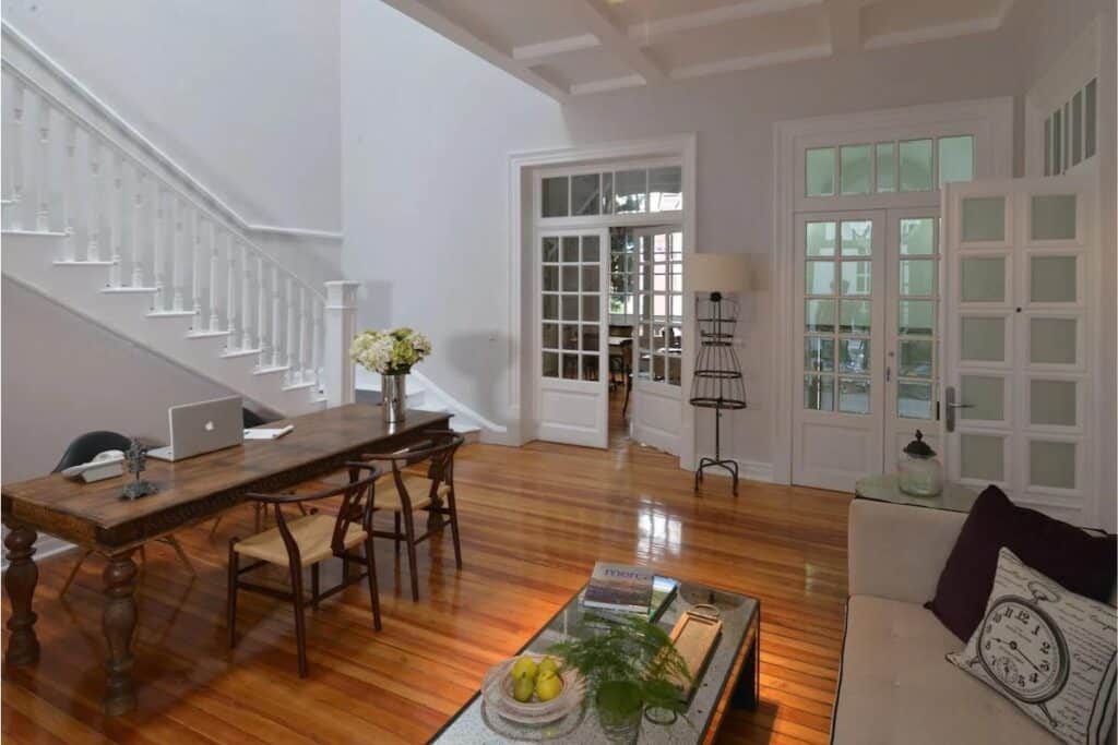 casa goliana la roma elegant reception room with hardwood finished floors