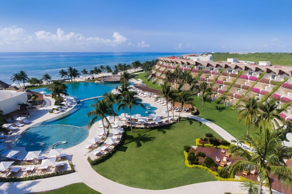 grand velas riviera maya beautiful aerial view with beach