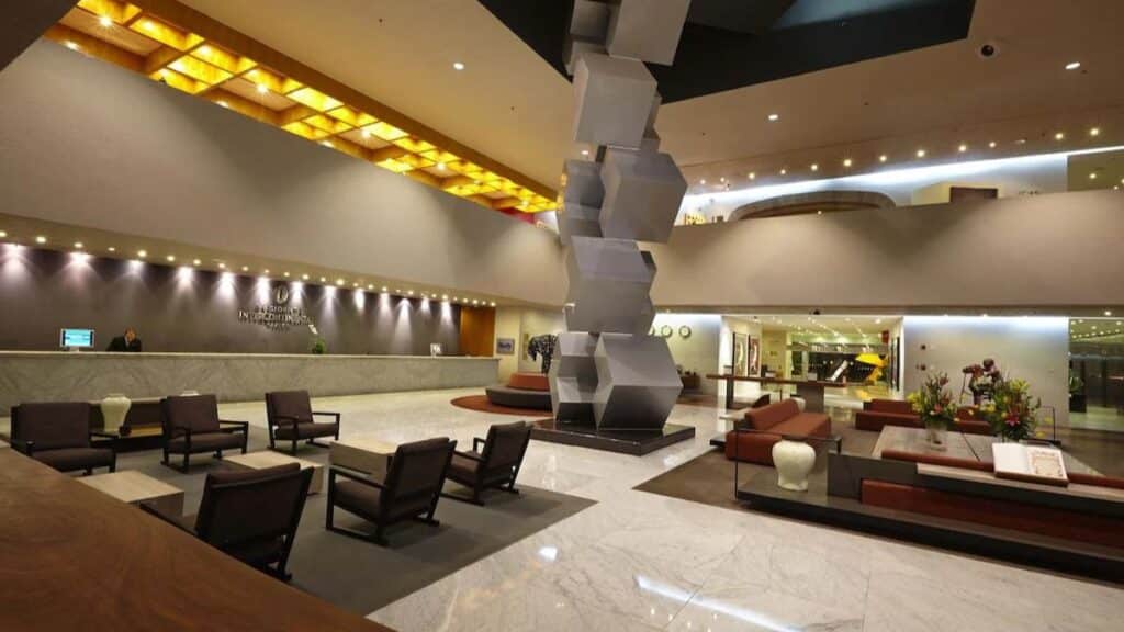 intercontinental presidente hotel gigantic main lobby with marble floors