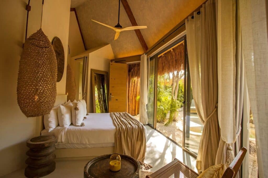 deluxe moon villa with premium bedding overlooking patio