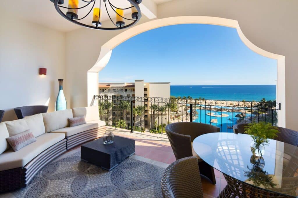 balcony suite with beach in background hyatt ziva los cabos