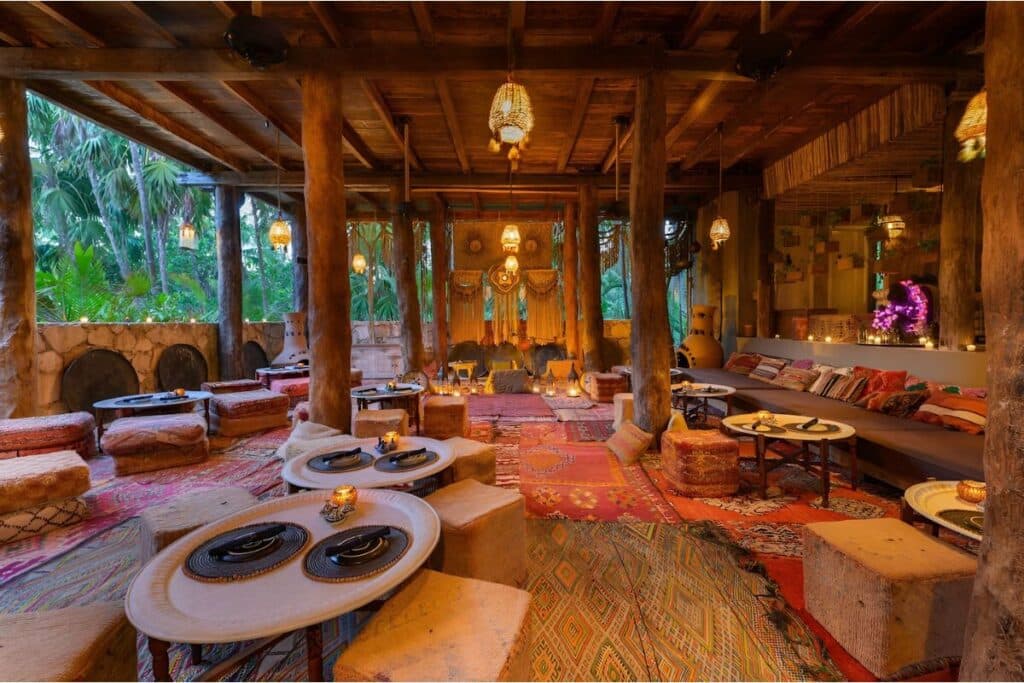 extraordinarily unique dining area nomande tulum